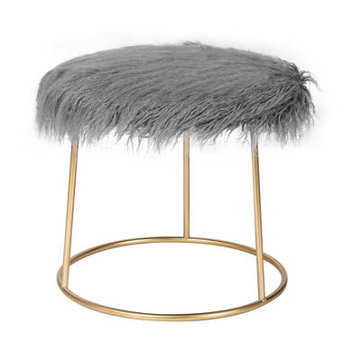 Grey fluffy stool hot sale